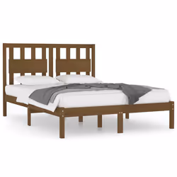 vidaXL Giroletto senza Materasso Ambra in Legno Massello 200x200 cm - Vista aggiuntiva 2