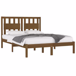 vidaXL Giroletto senza Materasso Ambra in Legno Massello 200x200 cm - Vista aggiuntiva 3