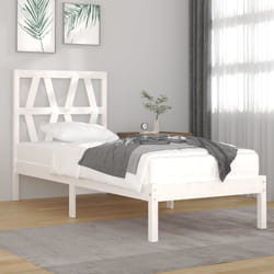 Letto adulto, Giroletto, Letto singolo Bianco in Legno Massello di Pino 90x200 cm Vidaxl