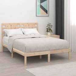 Letto adulto, Giroletto, Letto matrimonial in Legno Massello 120x190 cm 4FT Small Double Vidaxl