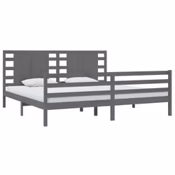 vidaXL Giroletto Grigio in Legno Massello di Pino 200x200 cm - Vista aggiuntiva 3