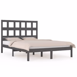 vidaXL Giroletto Grigio in Legno Massello di Pino 200x200 cm - Vista aggiuntiva 2