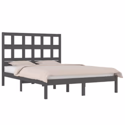 vidaXL Giroletto Grigio in Legno Massello di Pino 200x200 cm - Vista aggiuntiva 3