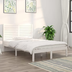 vidaXL Giroletto Bianco in Legno Massello 140x190 cm