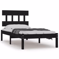 vidaXL Giroletto Nero in Legno Massello 100x200 cm - Vista aggiuntiva 2