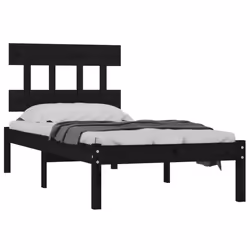 vidaXL Giroletto Nero in Legno Massello 100x200 cm - Vista aggiuntiva 3