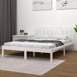 vidaXL Giroletto Bianco in Legno Massello di Pino 200x200 cm