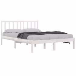 vidaXL Giroletto Bianco in Legno Massello di Pino 200x200 cm - Vista aggiuntiva 3