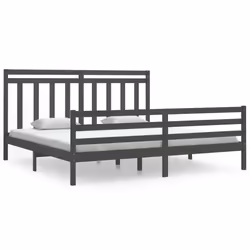 vidaXL Giroletto Grigio in Legno Massello 200x200 cm - Vista aggiuntiva 2