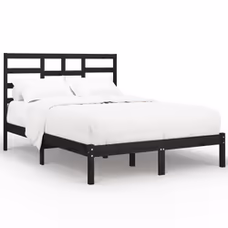 vidaXL Giroletto Nero in Legno Massello 140x190 cm - Vista aggiuntiva 2