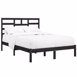 vidaXL Giroletto Nero in Legno Massello 140x190 cm - Vista aggiuntiva 3