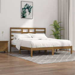 vidaXL Giroletto senza Materaso Ambra in Legno Massello 200x200 cm