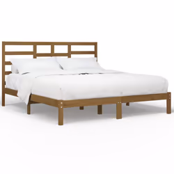 vidaXL Giroletto senza Materaso Ambra in Legno Massello 200x200 cm - Vista aggiuntiva 2