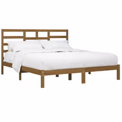 vidaXL Giroletto senza Materaso Ambra in Legno Massello 200x200 cm - Vista aggiuntiva 3