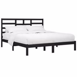 vidaXL Giroletto Nero in Legno Massello 200x200 cm - Vista aggiuntiva 3