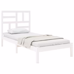 vidaXL Giroletto Bianco in Legno Massello 90x200 cm - Vista aggiuntiva 3