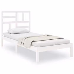 vidaXL Giroletto Bianco in Legno Massello 100x200 cm - Vista aggiuntiva 2