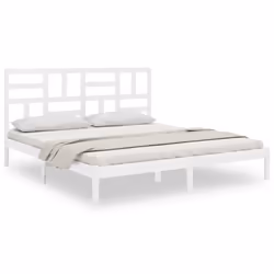 vidaXL Giroletto Bianco in Legno Massello 200x200 cm - Vista aggiuntiva 2