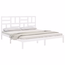 vidaXL Giroletto Bianco in Legno Massello 200x200 cm - Vista aggiuntiva 3