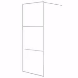vidaXL Parete Doccia Walk in Argento 80x195 cm Vetro Trasparente ESG - Vista aggiuntiva 2