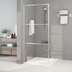 Parete Doccia Walk in Argento 90x195 cm Vetro Trasparente esg Vidaxl 75221