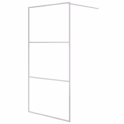 vidaXL Parete Doccia Walk in Argento 100x195 cm Vetro Trasparente ESG - Vista aggiuntiva 2