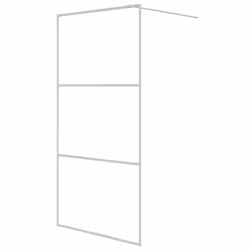 vidaXL Parete Doccia Walk in Bianca 100x195 cm Vetro Trasparente ESG - Vista aggiuntiva 2