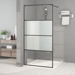 Parete Doccia Walk in, Box doccia Nera 100x195cm Vetro Semi Smerigliato esg Vidaxl 53215