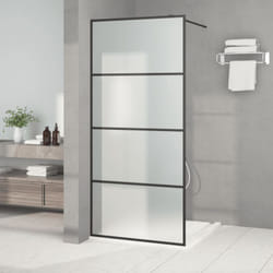 Parete Doccia Walk in, Box doccia Nera 90x195 cm Vetro Smerigliato esg Vidaxl 24620