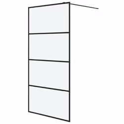 vidaXL Parete Doccia Walk in Nera 100x195 cm Vetro Smerigliato ESG - Vista aggiuntiva 2