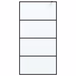 vidaXL Parete Doccia Walk in Nera 100x195 cm Vetro Smerigliato ESG - Vista aggiuntiva 3