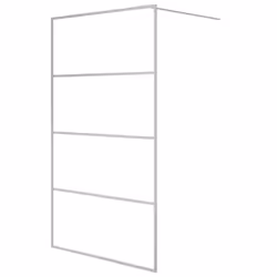 vidaXL Parete Doccia Walk in Argento 115x195 cm Vetro Trasparente ESG - Vista aggiuntiva 2