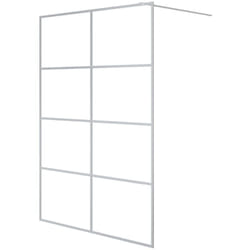 Parete Doccia Walk in Argento 140x195 cm Vetro Trasparente esg Vidaxl