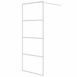 vidaXL Parete Doccia Walk in Bianca 80x195 cm Vetro Trasparente ESG - Vista aggiuntiva 2