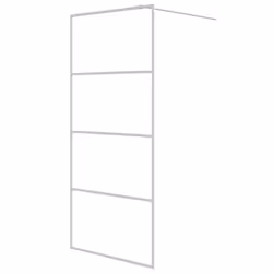 vidaXL Parete Doccia Walk in Bianca 90x195 cm Vetro Trasparente ESG - Vista aggiuntiva 2