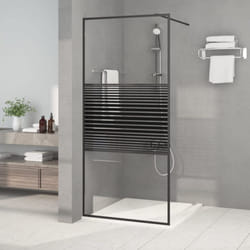 Parete Doccia Walk in Nero 90x195 cm Vetro Trasparente esg Vidaxl 31655