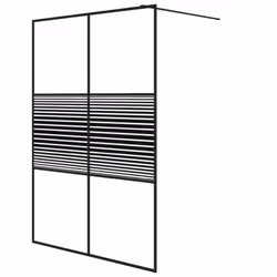 vidaXL Parete Doccia Walk in Nero 140x195 cm Vetro Trasparente ESG - Vista aggiuntiva 2
