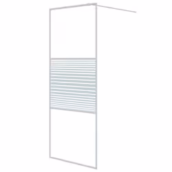 vidaXL Parete Doccia Walk in Bianca 80x195 cm Vetro Trasparente ESG - Vista aggiuntiva 2