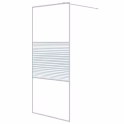 vidaXL Parete Doccia Walk in Bianca 90x195 cm Vetro Trasparente ESG - Vista aggiuntiva 2