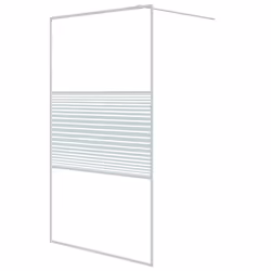 vidaXL Parete Doccia Walk in Bianca 115x195 cm Vetro Trasparente ESG - Vista aggiuntiva 2