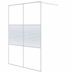 vidaXL Parete Doccia Walk in Bianca 140x195 cm Vetro Trasparente ESG - Vista aggiuntiva 2