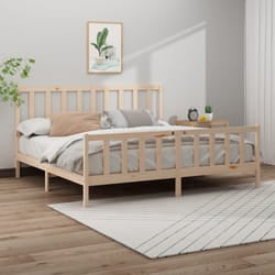 vidaXL Giroletto senza Materasso 200x200 cm in Legno Massello di Pino