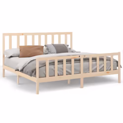 vidaXL Giroletto senza Materasso 200x200 cm in Legno Massello di Pino - Vista aggiuntiva 2