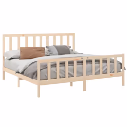 vidaXL Giroletto senza Materasso 200x200 cm in Legno Massello di Pino - Vista aggiuntiva 3