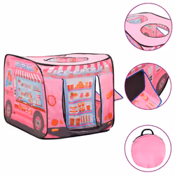 Tendada Gioco per Bambini Rosa con 250 Palline 70x112x70 cmcod mxl 102597 - Vista aggiuntiva 3