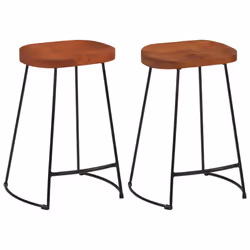 vidaXL Sgabelli da Bar Gavin 2 pz 45x40x63 cm Legno Massello di Mango - Vista aggiuntiva 2