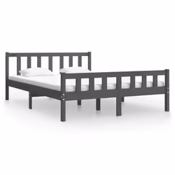 vidaXL Giroletto Grigio in Legno Massello 140x190 cm - Vista aggiuntiva 2