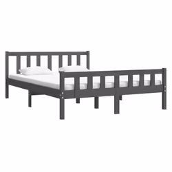 vidaXL Giroletto Grigio in Legno Massello 140x190 cm - Vista aggiuntiva 3