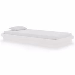 vidaXL Giroletto Bianco in Legno Massello 90x190 cm Single - Vista aggiuntiva 2