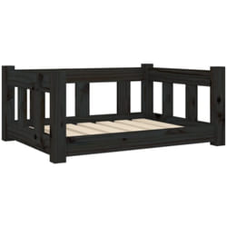 Cuccia per Cani Nera 65,5x50,5x28 cm in Legno Massello di Pino vidaXL